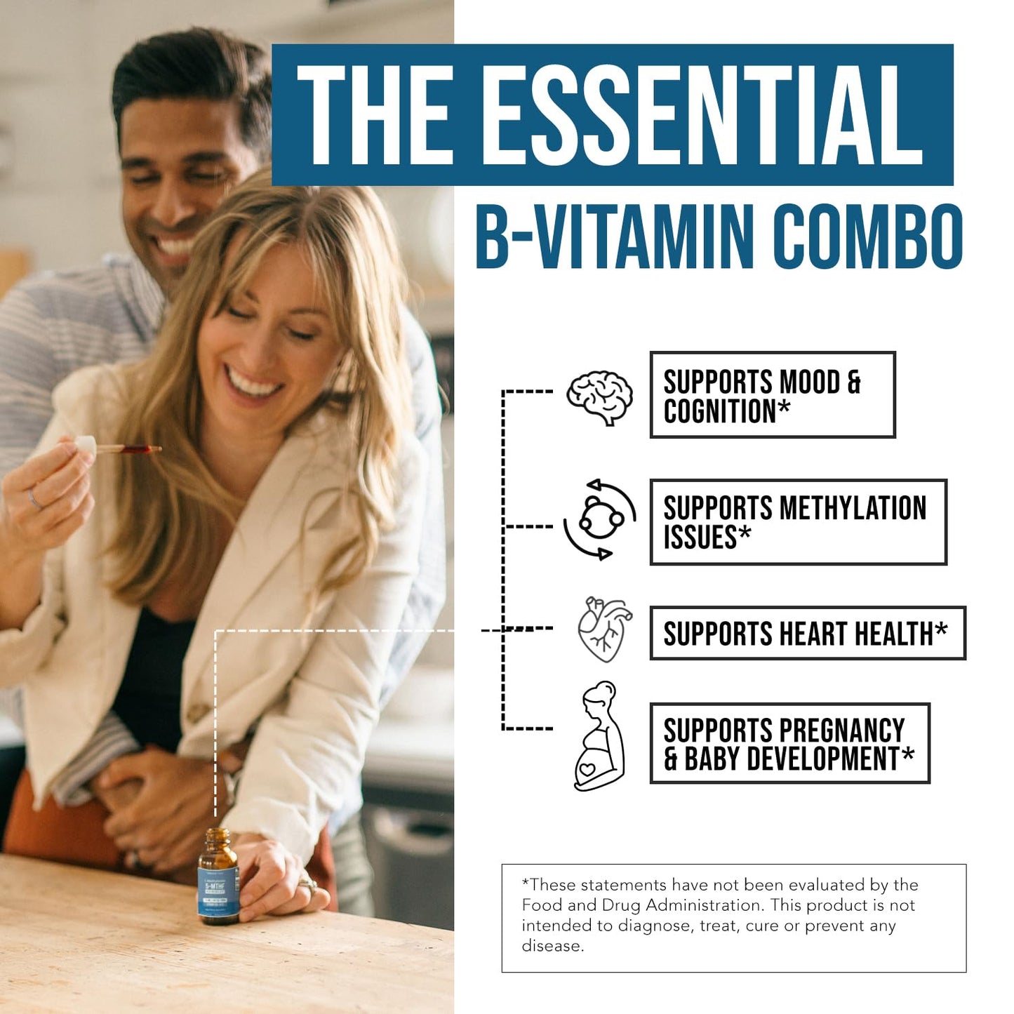 L Methyl Folate 15mg Plus Methyl B12 Cofactor – Organic Berry Flavor, High Potency Liquid Sublingual Active 5-MTHF Form - Supports Mood, Methylation