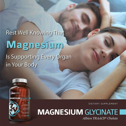 OmniBiotics Magnesium Glycinate Supplement – with 100% Pure Albion TRAACS Bisglycinate Chelate for Sleep, Muscle, Nerve & Heart Health – 120 Vegan Capsules OmniBioticsBuy Supplements Australia