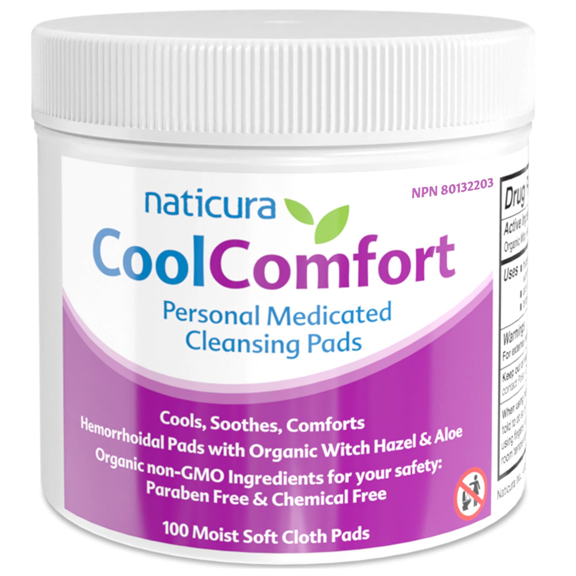 CoolComfort Personal Cleansing Pads with Organic Witch Hazel and Aloe Vera - All Natural and Fast Acting Wipes for Hemorrhoid Burning, Itching, Pain and Swelling - 100 Pads - No Parabens - Made in USA NaticuraBuy Supplements Australia