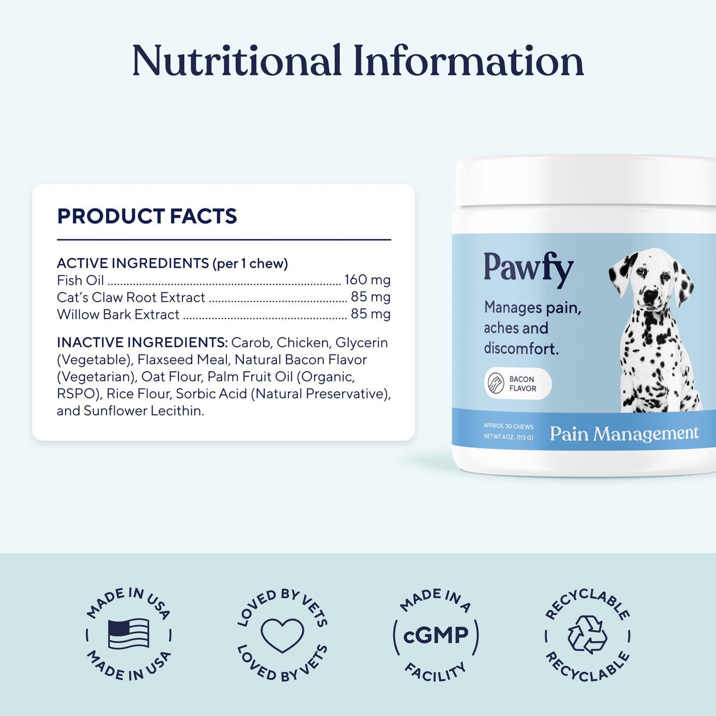 Pawfy Advanced Pain Management - Essential Vitamins & Supplements with Omega 3 |Joint Supplement for Dogs - Supports Hip & Joint Health for Small, Medium, Large Breeds | 30 Fast-Acting Chews PawfyBuy Supplements Australia
