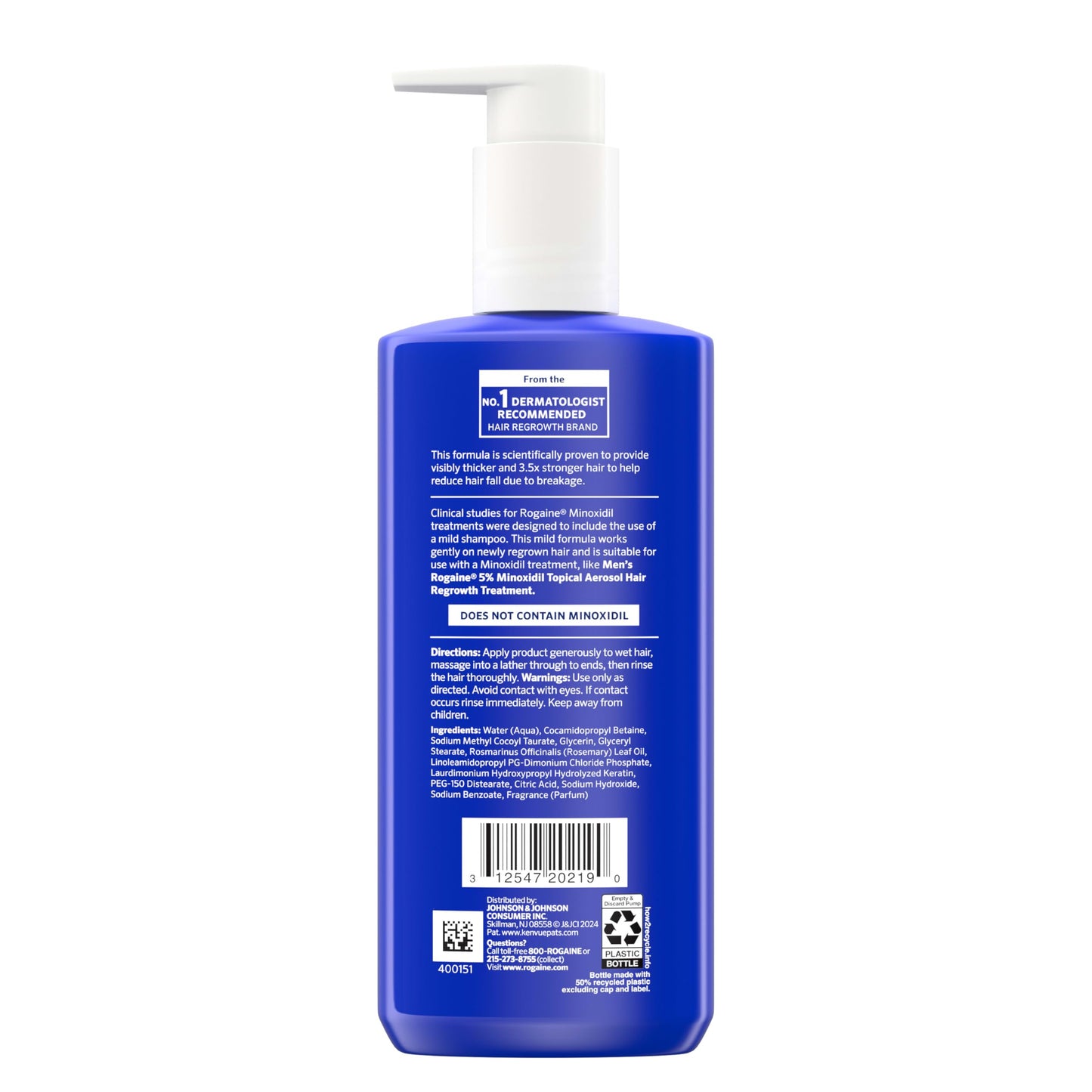 Rogaine Men's Thickening 2 in 1 Shampoo + Conditioner, Hair Thickening Shampoo & Conditioner with Rosemary Oil, Keratin & Citric Acid Leaves Hair