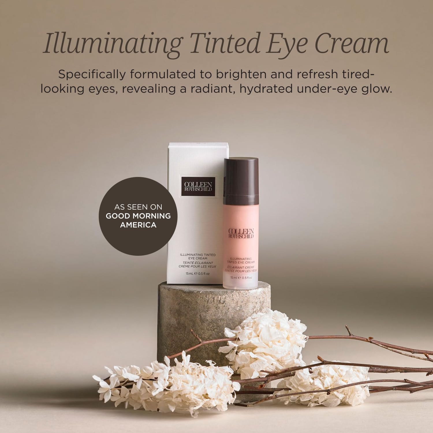 COLLEEN ROTHSCHILD Illuminating Tinted Eye Cream | Instant Brightening Effect | Nourishes & Targets Dark Circles | With Hyaluronic Acid, Caffeine, Pearlized Pigments & Peptides (0.5 fl oz) COLLEEN ROTHSCHILDBuy Supplements Australia