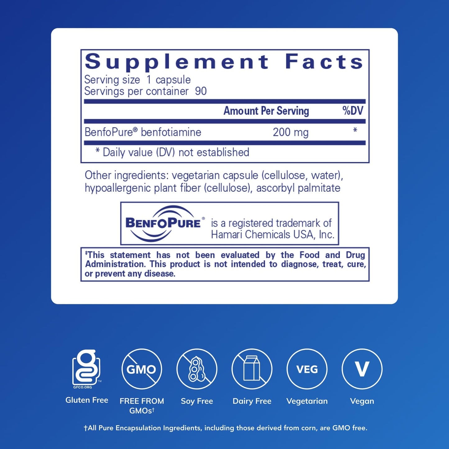 Pure Encapsulations BenfoMax 90's - 200 mg Benfotiamine - Vitamin B1 Thiamin Supplement - Supports Heart & Metabolism Health