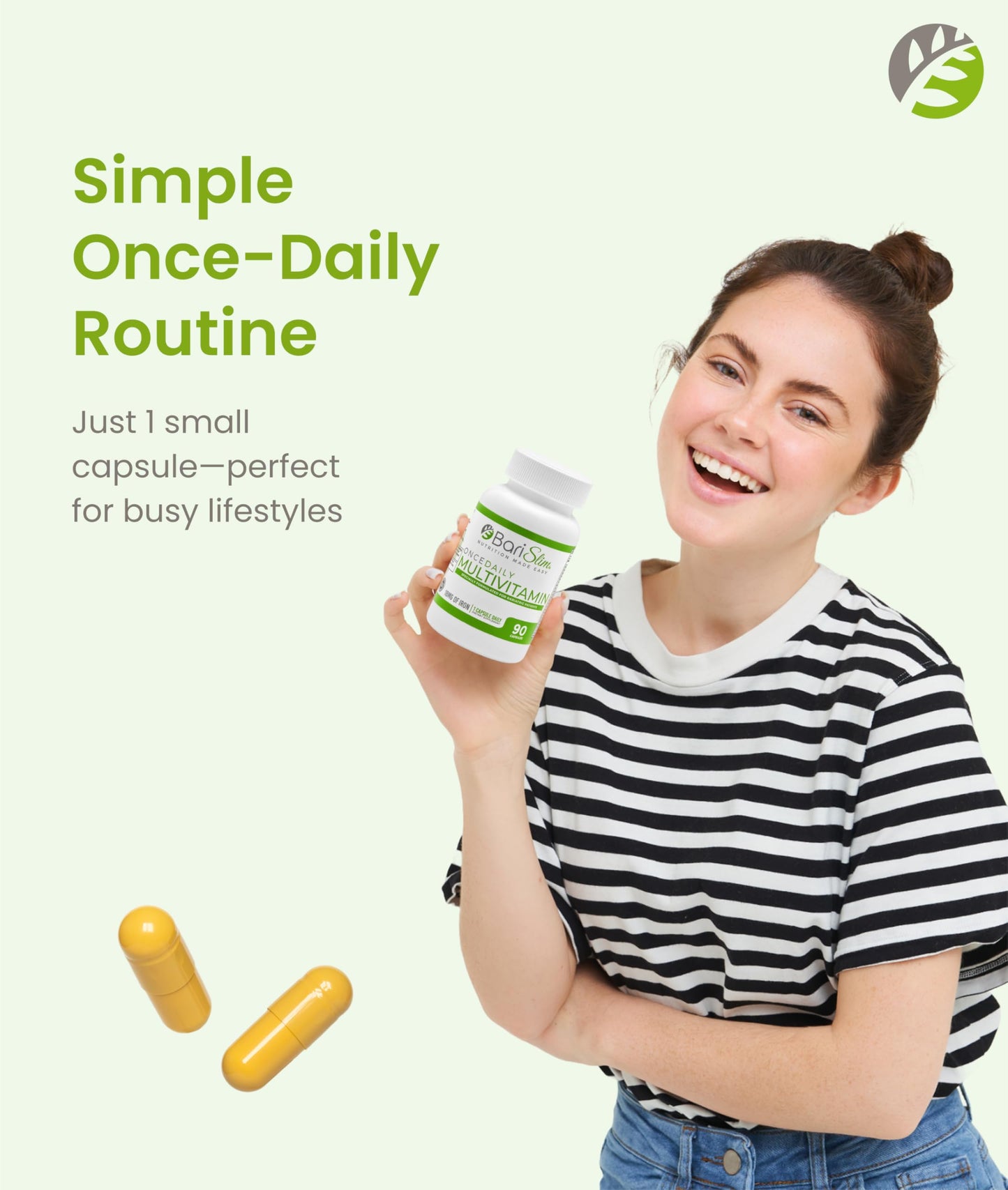 BariSlim Once Daily Bariatric Multivitamin Capsule - 18mg of Iron - Bariatric Vitamin & Supplement for Post Surgery Including Gastric Bypass & Gastric Sleeve | 90 Day Supply BariSlim buy supplements Au