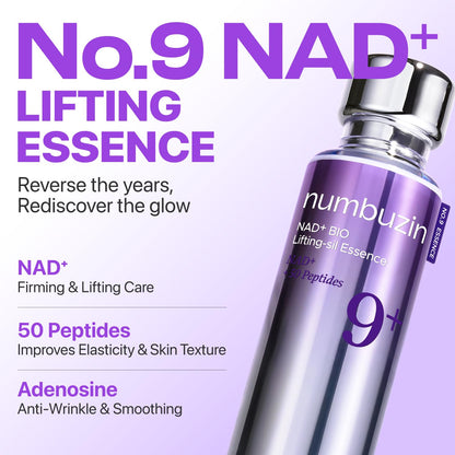 numbuzin No.9 NAD+ Peptide Lifting Serum for Face and Body, Firming & Wrinkles, 50 Peptide Essence for Sagging Skin, Fine Lines & Elasticity