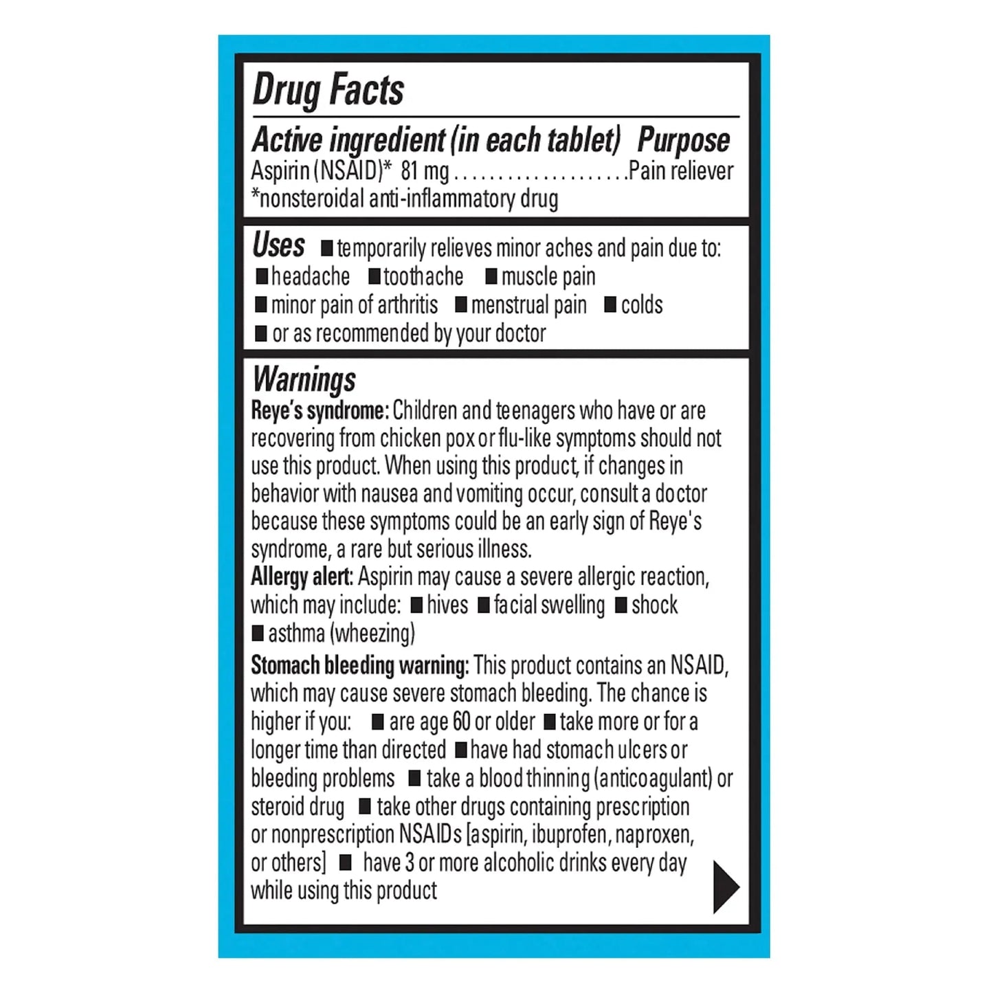 ECOTRIN ADULT LOW DOSE 81MG (45 tablets) EcotrinBuy Supplements Australia