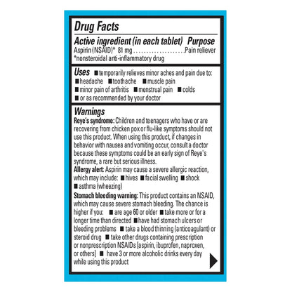 ECOTRIN ADULT LOW DOSE 81MG (45 tablets) EcotrinBuy Supplements Australia