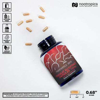 Depot Tongkat Ali Extract Capsules | 100mg | 60 Count | 10% Eurycomanone by HPTLC | Eurycoma longifolia Root Extract