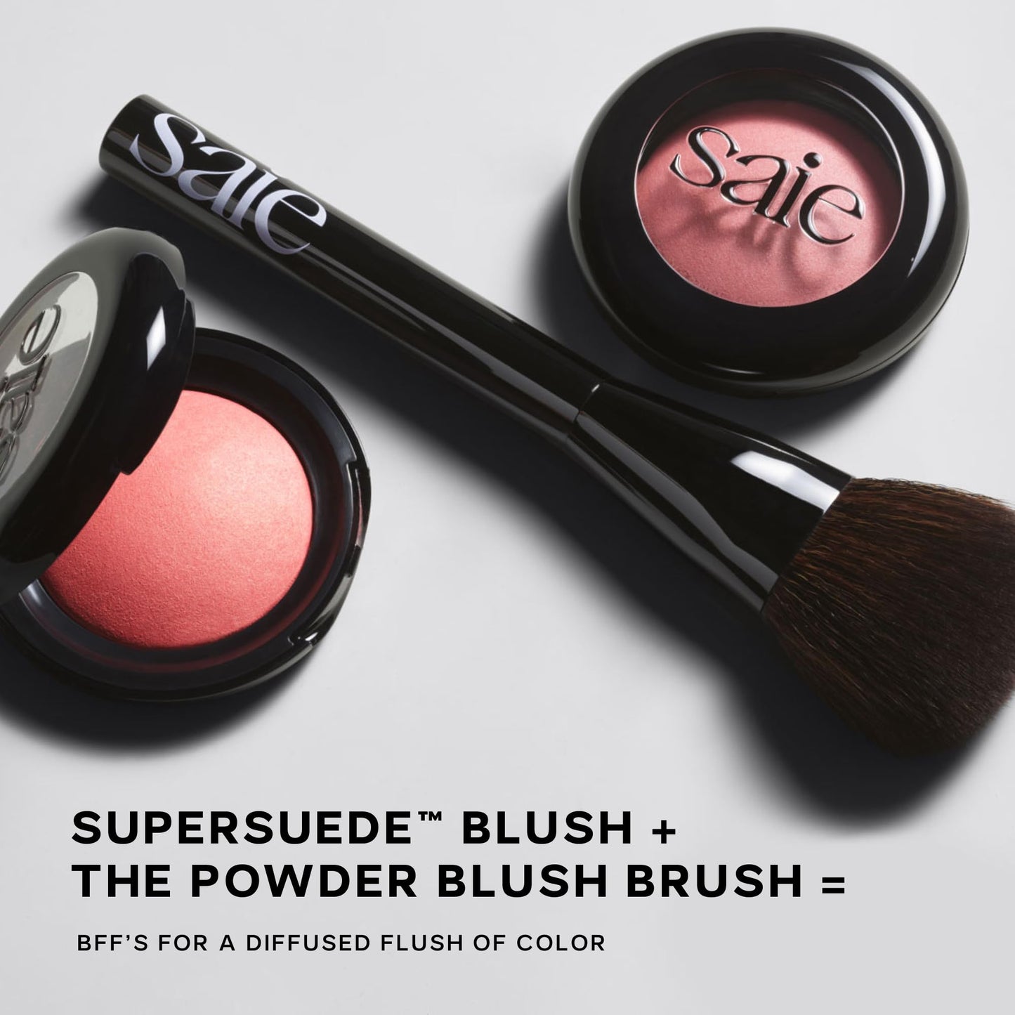 Saie Powder Blush Brush - Fluffy Makeup Brush for Cheeks - Ultra-Soft Tapered Bristles for a Precise, Diffused Application - For Pressed or Loose Powder Face Makeup, Bronzer + Blush - Vegan (1 Count) SaieBuy Supplements Australia