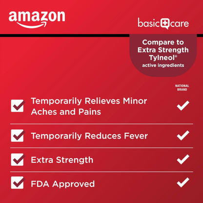 Amazon Basic Care Extra Strength Pain Relief, Acetaminophen Caplets, 500 mg, Pain Reliever/Fever Reducer, 500 Count Amazon Basic CareBuy Supplements Australia