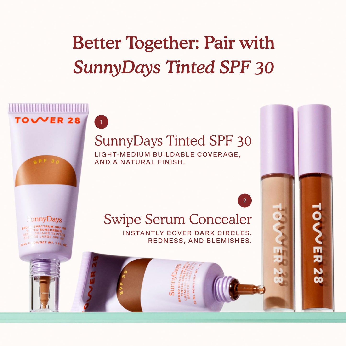 Tower 28 Swipe Serum Concealer - Hydrating Medium-Full Coverage Concealer + Under Eye Brightener - Skin Care Infused Makeup with Hyaluronic Acid + Soothing Centella - 1.0 Fair/Neutral (0.22 oz) Tower 28Buy Supplements Australia