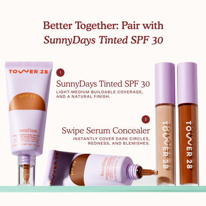 Tower 28 Swipe Serum Concealer - Hydrating Medium-Full Coverage Concealer + Under Eye Brightener - Skin Care Infused Makeup with Hyaluronic Acid + Soothing Centella - 1.0 Fair/Neutral (0.22 oz) Tower 28Buy Supplements Australia