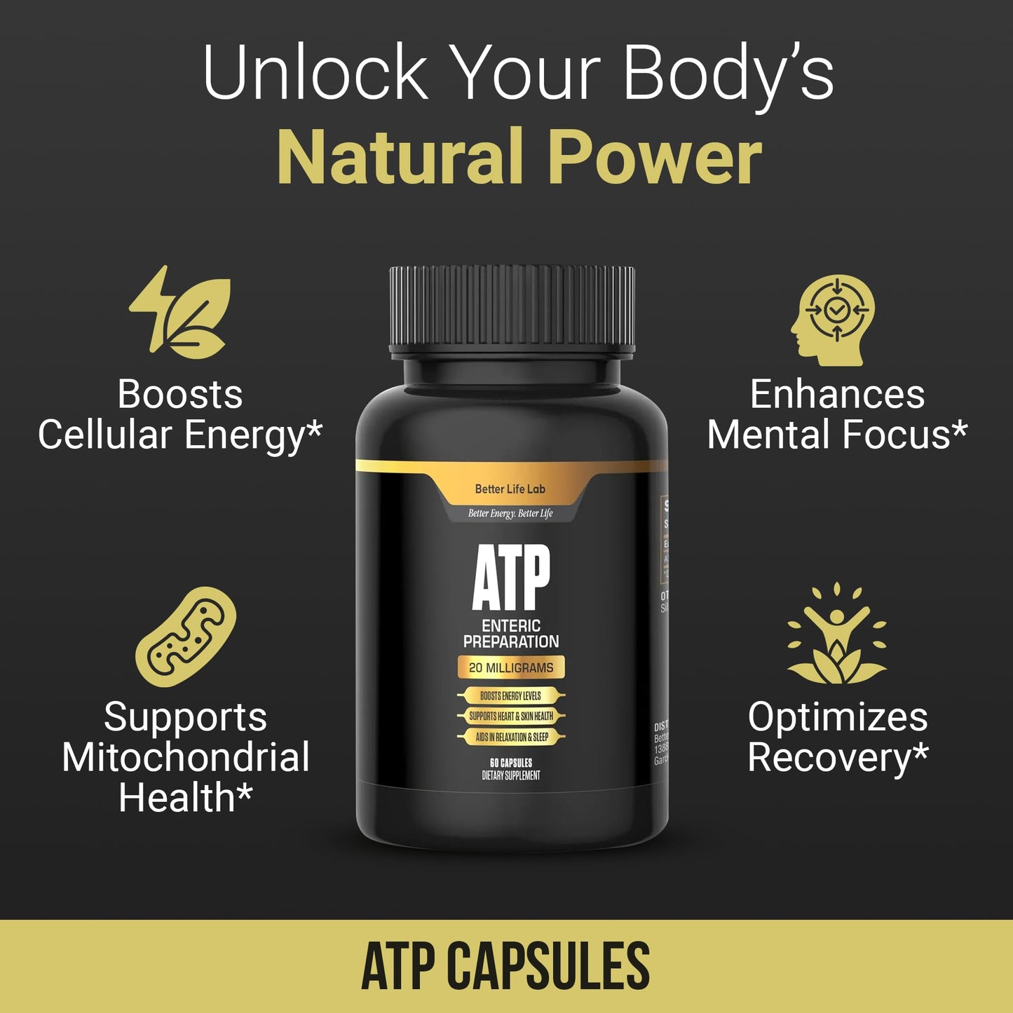 BETTER LIFE LAB ATP Supplement – Supports Cellular Energy Production, Mitochondrial Function & Active Lifestyles BETTER LIFE LAB buy supplements Au