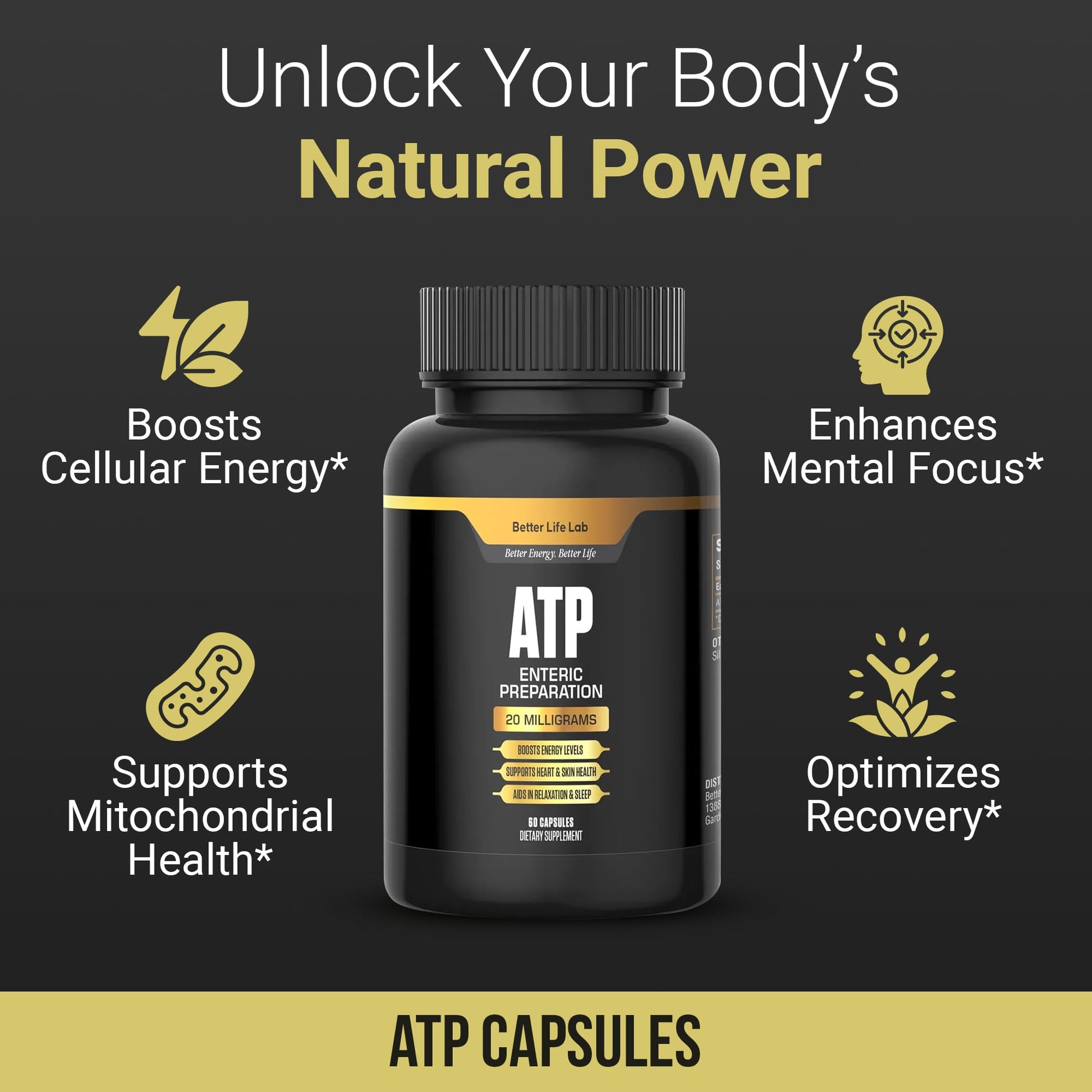 BETTER LIFE LAB ATP Supplement – Supports Cellular Energy Production, Mitochondrial Function & Active Lifestyles BETTER LIFE LAB buy supplements Au
