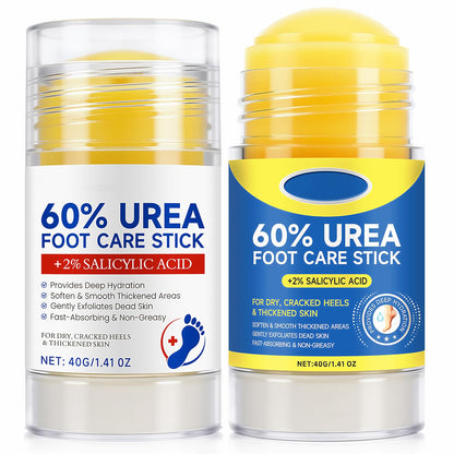 Loobexery 2 Pcs 60% Urea with 2% Salicylic Acid Foot Care Stick, Urea Foot Cream for Cracked Feet, Repairs Dry Rough Heels Fast, Foot Lotion Moisturizer for Dead Skin, Hydrating Heel Balm