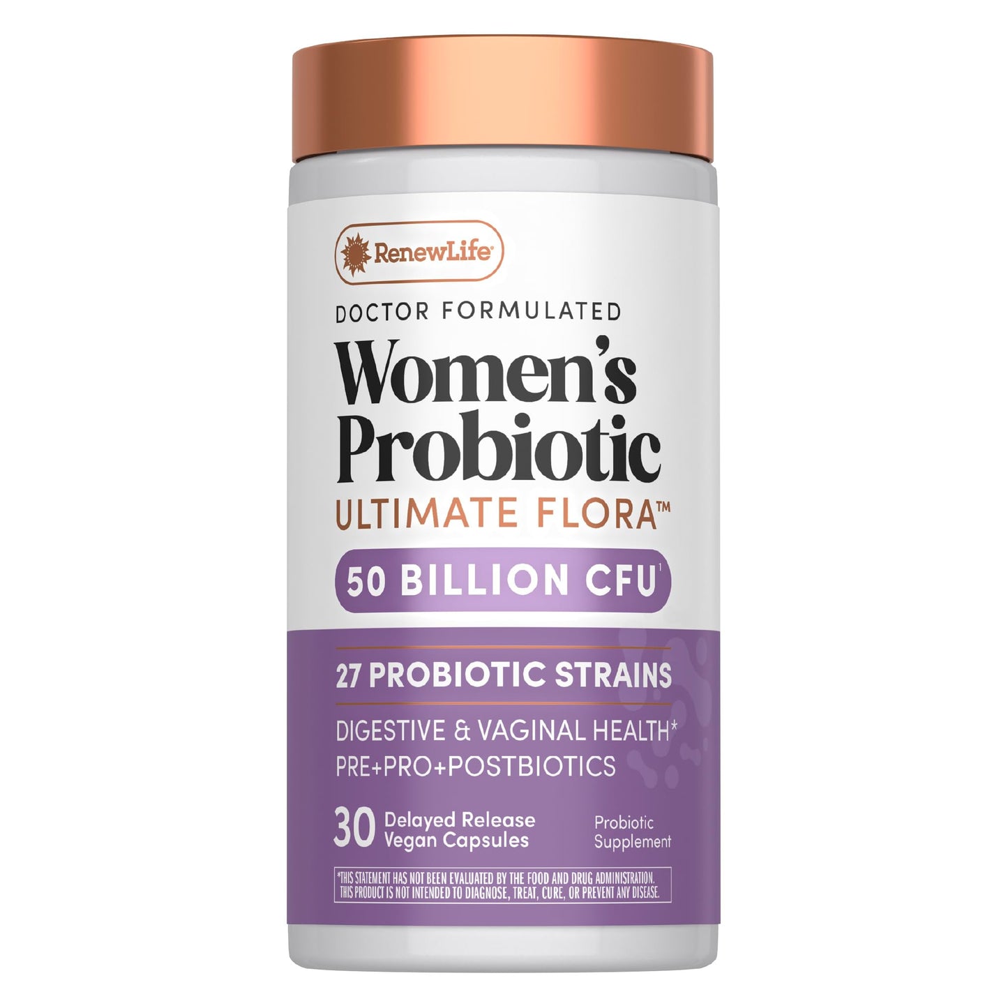 Renew Life Ultimate Flora Probiotics for Women | 50 Billion CFU | 30 Delayed Release Vegan Capsules | Digestive & Vaginal Health | Dairy, Soy and Gluten Free Supplement Renew Life buy supplements Au
