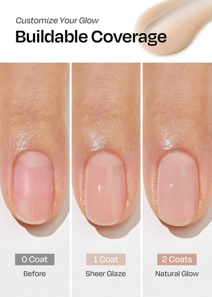 ohora Natural Glow Milk Syrup Nail Strengthener (Earl Grey) - Tinted Nail Hardener for Brittle, Damaged Nails, Quick-Dry Glossy Finish, Nail Repair & Growth, 15 mL