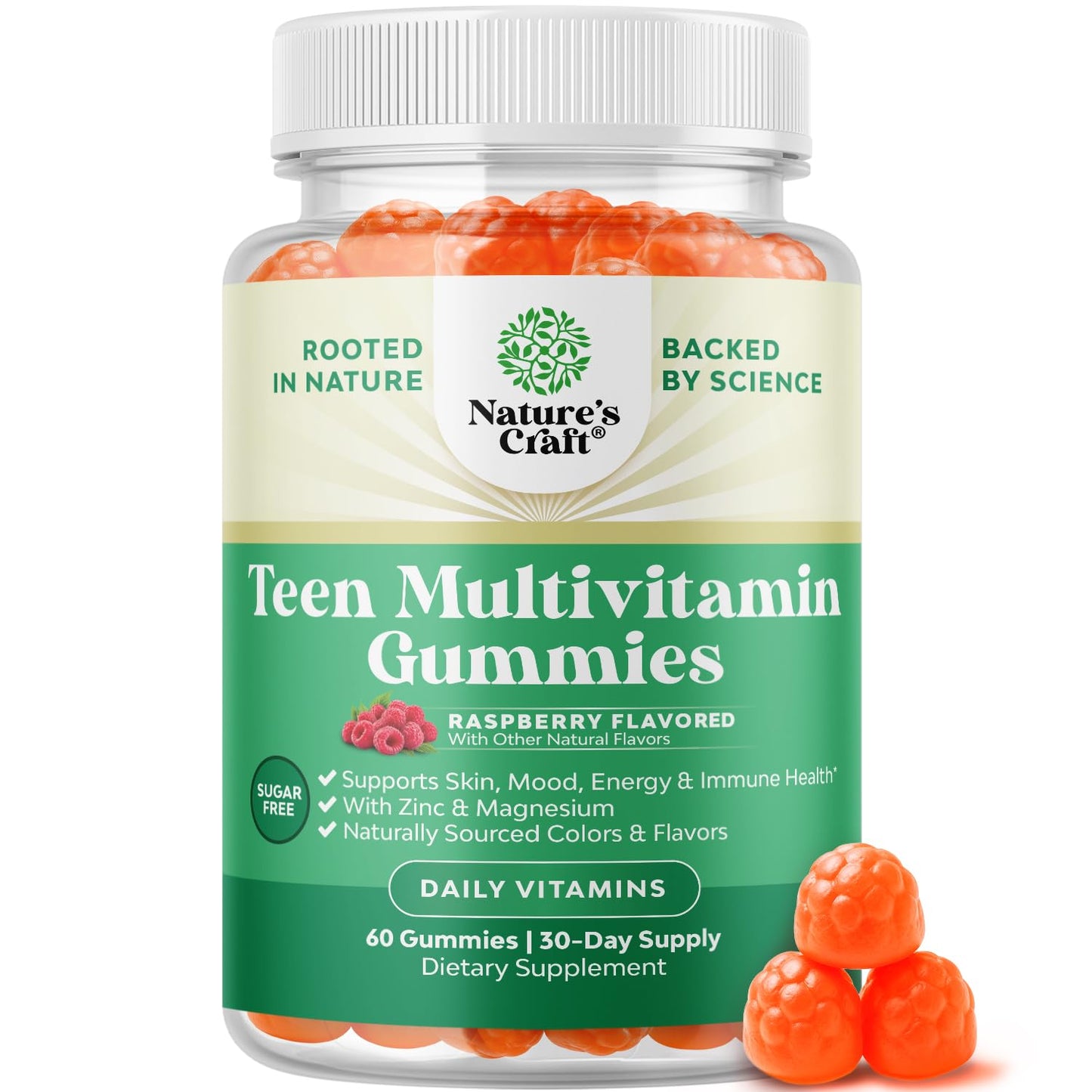 Teen Multivitamin Gummies 12-17 - Teen Boys & Girls Gummy Vitamins for Better Skin, Immune Strength, Mood & Energy Support - Teenage Girl & Boy Supplements