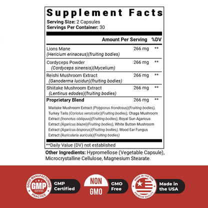 Nature’s NutriWave Dr. Love Roar Lion’s Mane Mushroom Supplement – Plant-Based Formula with Cordyceps, Reishi & Shiitake – Vegan, Gluten-Free, GMP Certified, Made in USA – 60 Capsules, 1 Month Supply Nature’s NutriWaveBuy Supplements Australia