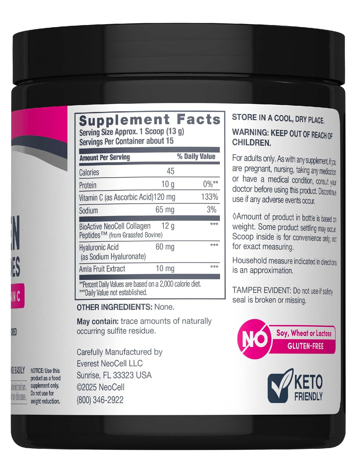 NeoCell Collagen Peptides Powder | 6.9 oz | Unflavored Supplement | with Vitamin C and Hyaluronic Acid | Advanced Formula | Hair, Skin, & Nails | for Women and Men NeoCell buy supplements Au