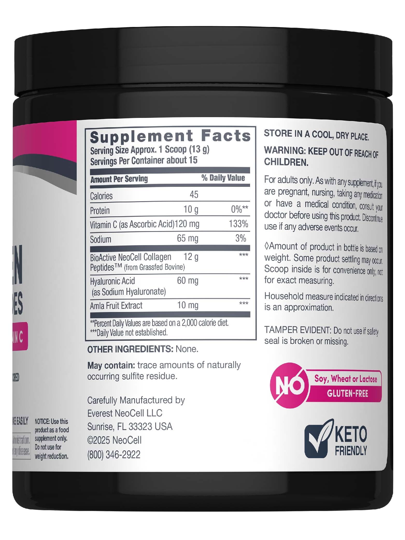 NeoCell Collagen Peptides Powder | 6.9 oz | Unflavored Supplement | with Vitamin C and Hyaluronic Acid | Advanced Formula | Hair, Skin, & Nails | for Women and Men NeoCell buy supplements Au