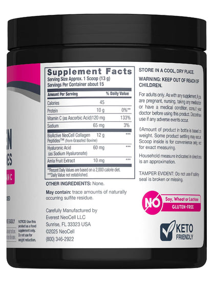 NeoCell Collagen Peptides Powder | 6.9 oz | Unflavored Supplement | with Vitamin C and Hyaluronic Acid | Advanced Formula | Hair, Skin, & Nails | for Women and Men NeoCell buy supplements Au