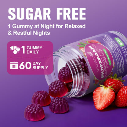 Migcopat Magnesium Complex Gummies, 20 in 1 Magnesium Gummy with Glycinate Citrate Malate Taurate - Ashwagandha, L-Theanine, D3&Zinc for Relaxation, Sleep, Muscle&Heart Support, Strawberry, 60 Cts MigcopatBuy Supplements Australia