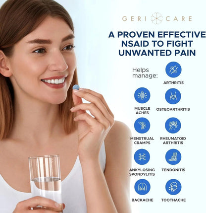 GeriCare Naproxen Sodium Tablets, 220mg (100 Count)- NSAID Extra-Strength Pain Relief for Headache, Arthritis, Muscle Aches, Menstrual Cramps- Film-Coated Naproxen, Anti-Inflammatory & Fever Reducer GeriCareBuy Supplements Australia