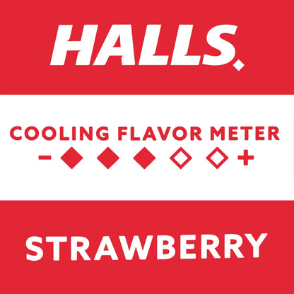 HALLS Throat Relief Strawberry Cough Drops, Value Pack, 80 Drops