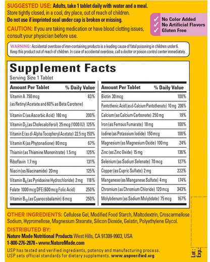Nature Made Women's Multivitamin Tablets, 300 Count for Daily Nutritional Support