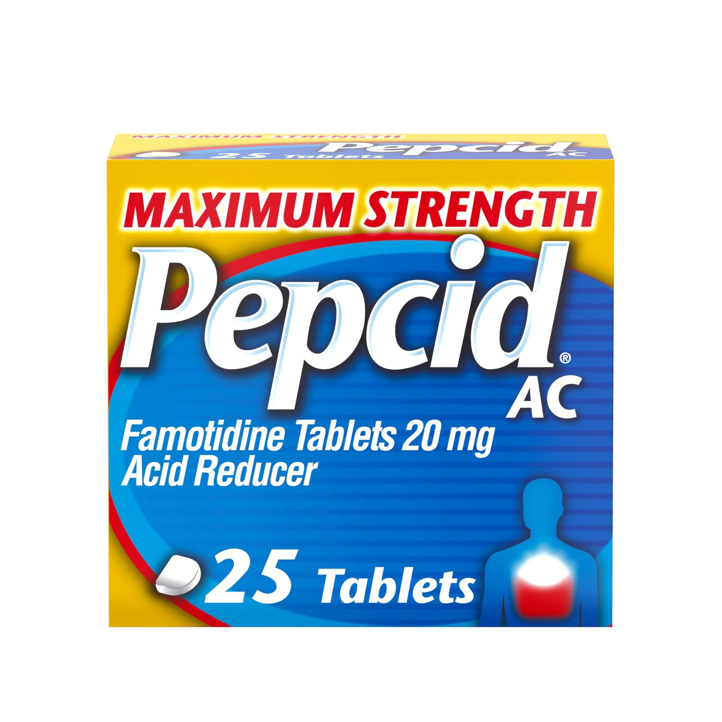Pepcid AC Maximum Strength Heartburn Relief Tablets, OTC Medicine Prevents & Relieves Heartburn & Acid Reflux Due to Acid Indigestion, 20mg Famotidine Acid Reducer, Fast-Acting, 25 ct Pepcid buy supplements Au
