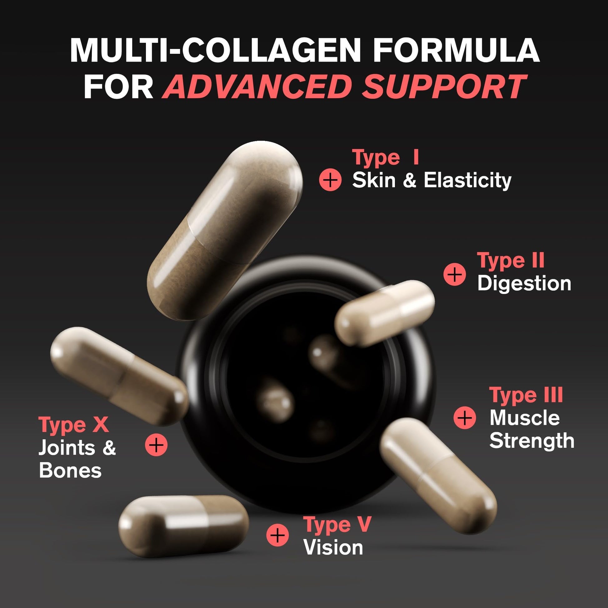 VitaRaw Collagen Pills 1800 mg - Multi Collagen Supplements (Types I, II, III, V & X) Grass Fed Non GMO Collagen Peptides Pills for Hair, Skin and Joints - Hydrolyzed Collagen Protein Powder VitaRaw buy supplements Au