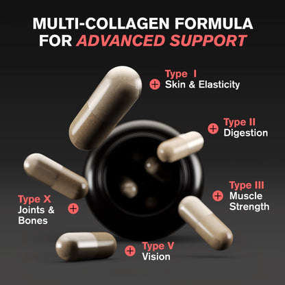 VitaRaw Collagen Pills 1800 mg - Multi Collagen Supplements (Types I, II, III, V & X) Grass Fed Non GMO Collagen Peptides Pills for Hair, Skin and Joints - Hydrolyzed Collagen Protein Powder VitaRaw buy supplements Au