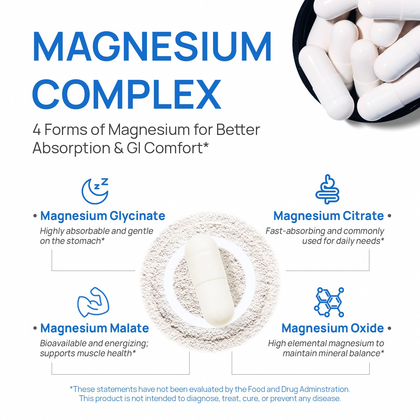 Selerb Magnesium Complex for Women and Men-Glycinate,Malate,Citrate,Oxide Supports Calm, Sleep, Muscle & Energy with D3, B6, Zinc, Slippery Elm & DGL Gentle on Stomach 90 Capsules Selerb buy supplements Au