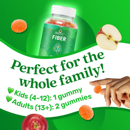 BeLive Fiber Gummies - Sugar Free Prebiotic Digestive Health and Regularity Supplement - Chicory Root & Inulin