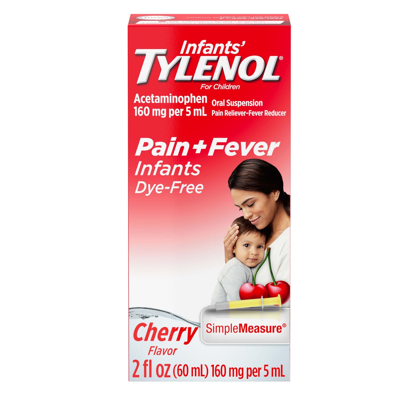 Infants' Tylenol Liquid Pain Reliever and Fever Reducer Medicine, Acetaminophen Oral Suspension for Sore Throat, Headache & Teething, Kids Fever Reducer; Dye-Free Cherry Flavor, 2 fl oz, Pack of 1 Tylenol buy supplements Au