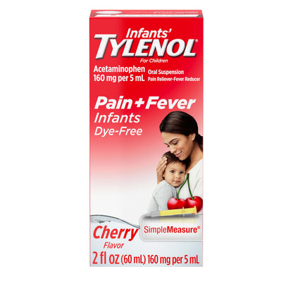 Infants' Tylenol Liquid Pain Reliever and Fever Reducer Medicine, Acetaminophen Oral Suspension for Sore Throat, Headache & Teething, Kids Fever Reducer; Dye-Free Cherry Flavor, 2 fl oz, Pack of 1 Tylenol buy supplements Au