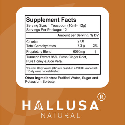 HallSyrup Herbal Supplement for Adults 4 oz – Natural Blend with Turmeric Extract 95%, Fresh Ginger Root, Pure Honey & Aloe Vera – Supports Throat Comfort, Seasonal Wellness & Everyday Vitality
