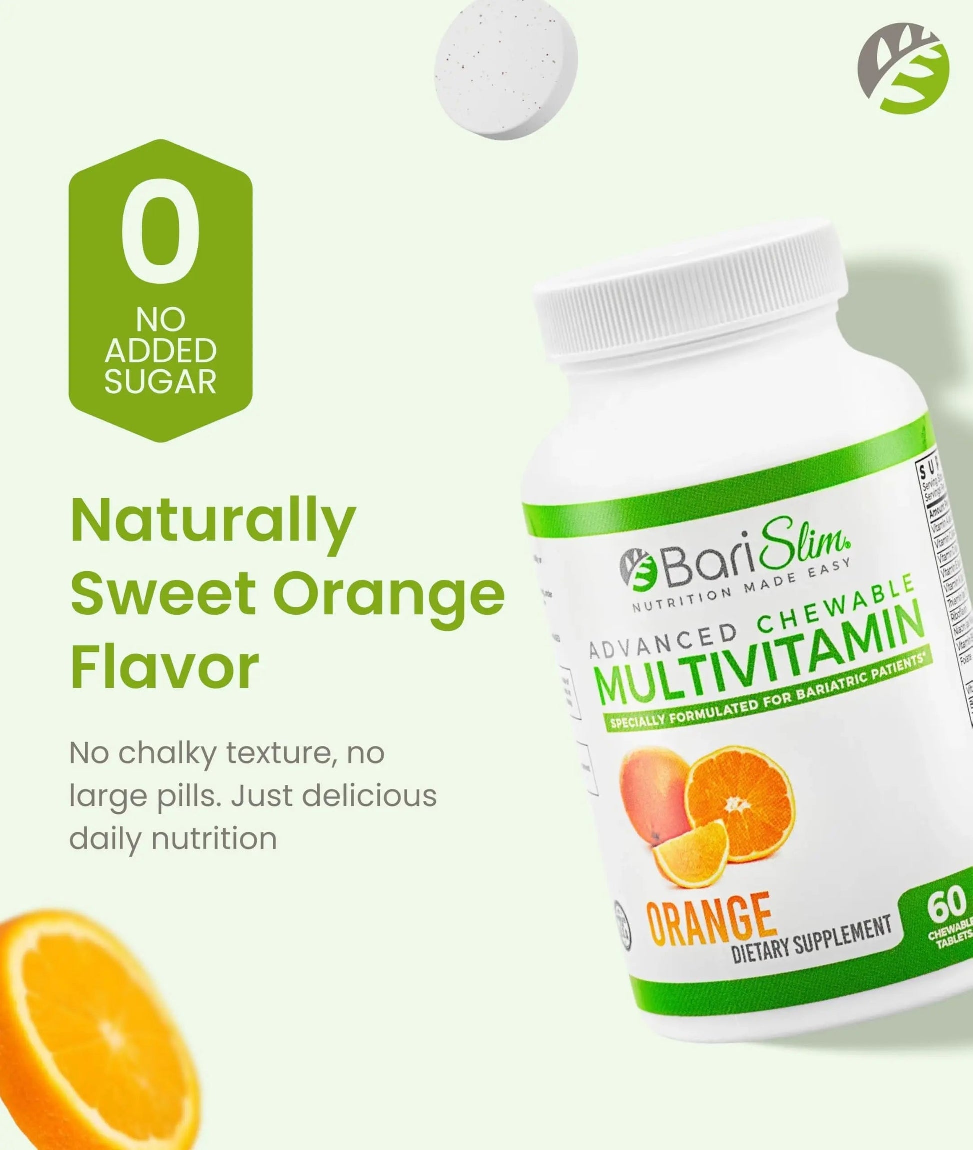 BariSlim Advanced Chewable Bariatric Multivitamin Tablets - Bariatric Vitamin and Supplement for Post Bariatric Surgery Including Gastric BariSlim
