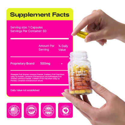 Sweet Spot – Pineapple & Cranberry Vaginal Health Supplement, 60 Capsules – Freshens Taste, Promotes Feminine Balance