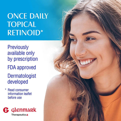 Glenmark Therapeutics Adapalene Gel 0.1% Acne Treatment, Paraben Free Topical Retinoid Cream for Face