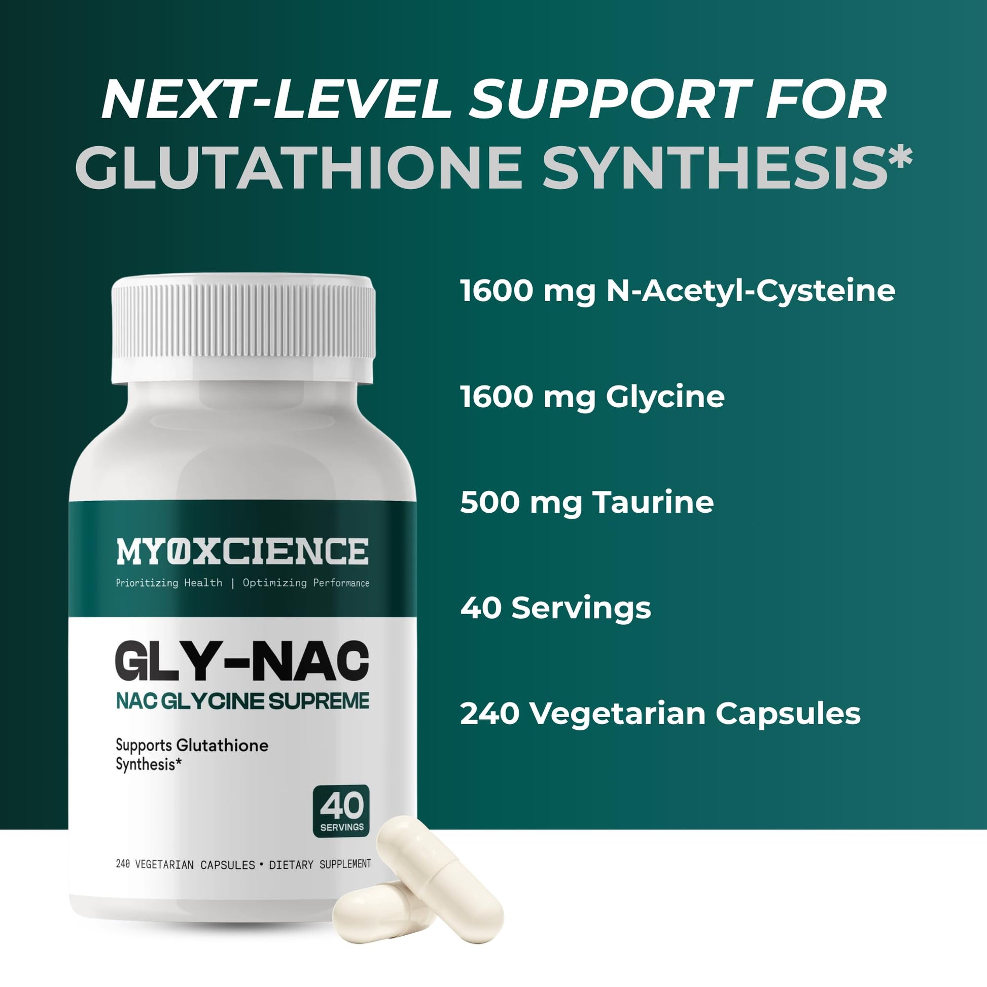 MYOXCIENCE NAC Supreme Capsules | 1.6 G N-Acetyl-L-Cysteine per Serving | 40 Servings MYOXCIENCE buy supplements Au