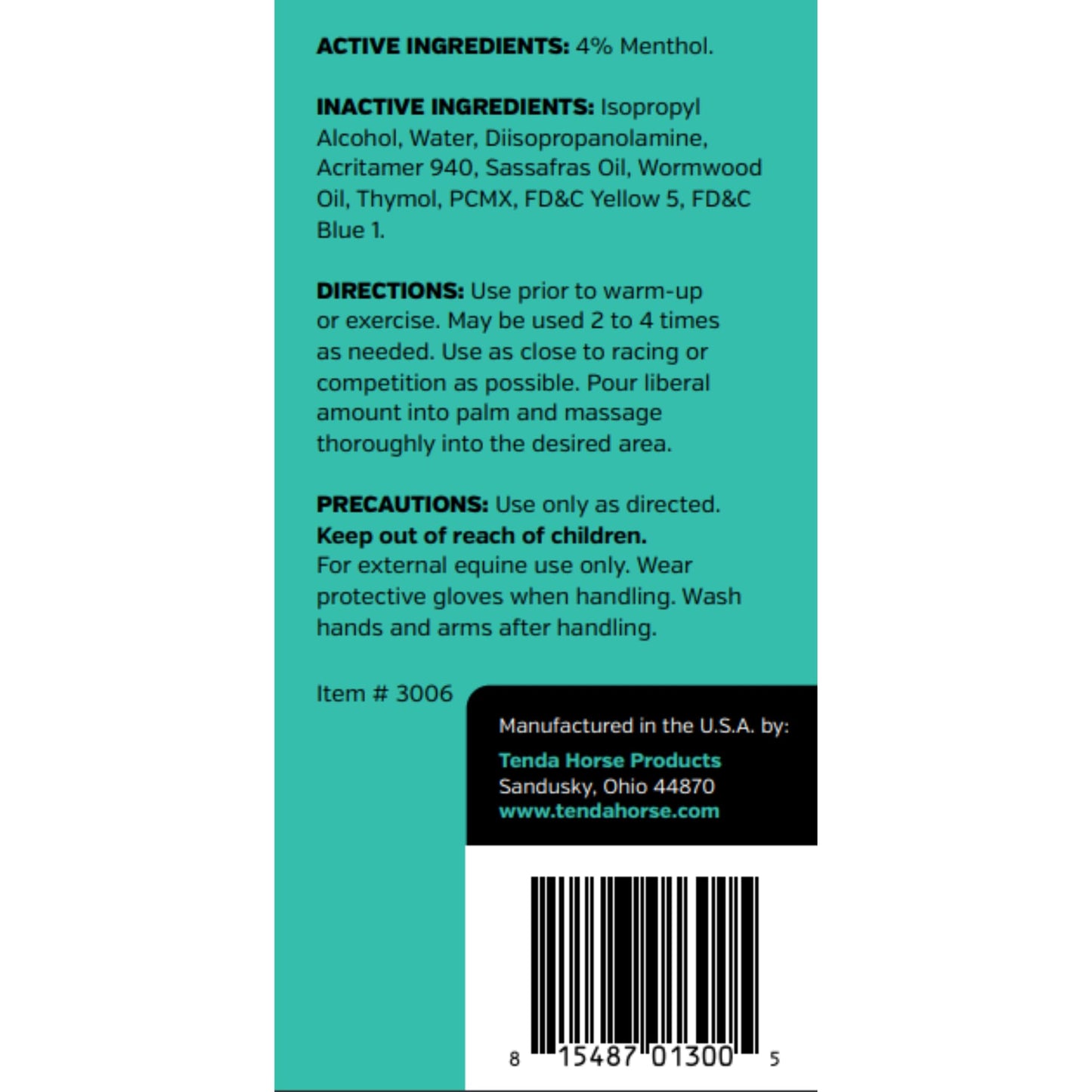 Tenda Liniment Gel - Designed to Provide Temporary Soothing, Relief for Sore and Stiff Muscles Tenda Horse ProductsBuy Supplements Australia