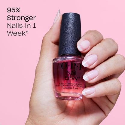 OPI Nail Envy Strengthener Pink to Envy | Sheer Soft Pink Crème Strengthening Nail Polish Treatment | Strengthen Weak & Thin Nails