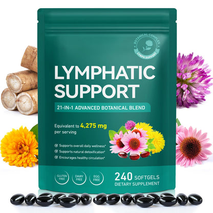 240 Softgels 21-in-1 Liposomal Lymphatic Drainage Supplements, 4275mg Lymph System Support Supplement for Women & Men,Herbal Blend,with Dandelion, Burdock, Echinacea,Rutin, Turmeric,Cleavers & More Ruduwu buy supplements Au