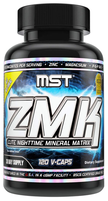 MST ZMK (Zinc & Magnesium as Krebs Chelates (as Citrate, Fumarate, Malate, Succinate, Alpha-Keto-Glutarate. With Mineral Support Blend & Trace Minerals. Support ATP, Sleep, Muscle Recovery, 120 V Caps MSTBuy Supplements Australia