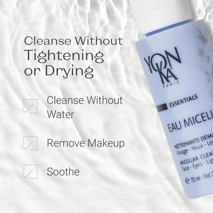 Yonka Eau Micellaire Travel Size | Micellar Water and Cleansing Makeup Remover | Gentle Face Wash with Rose and Chamomile to Remove Impurities and Hydrate | Paraben-Free | 2.53 fl oz YonkaBuy Supplements Australia