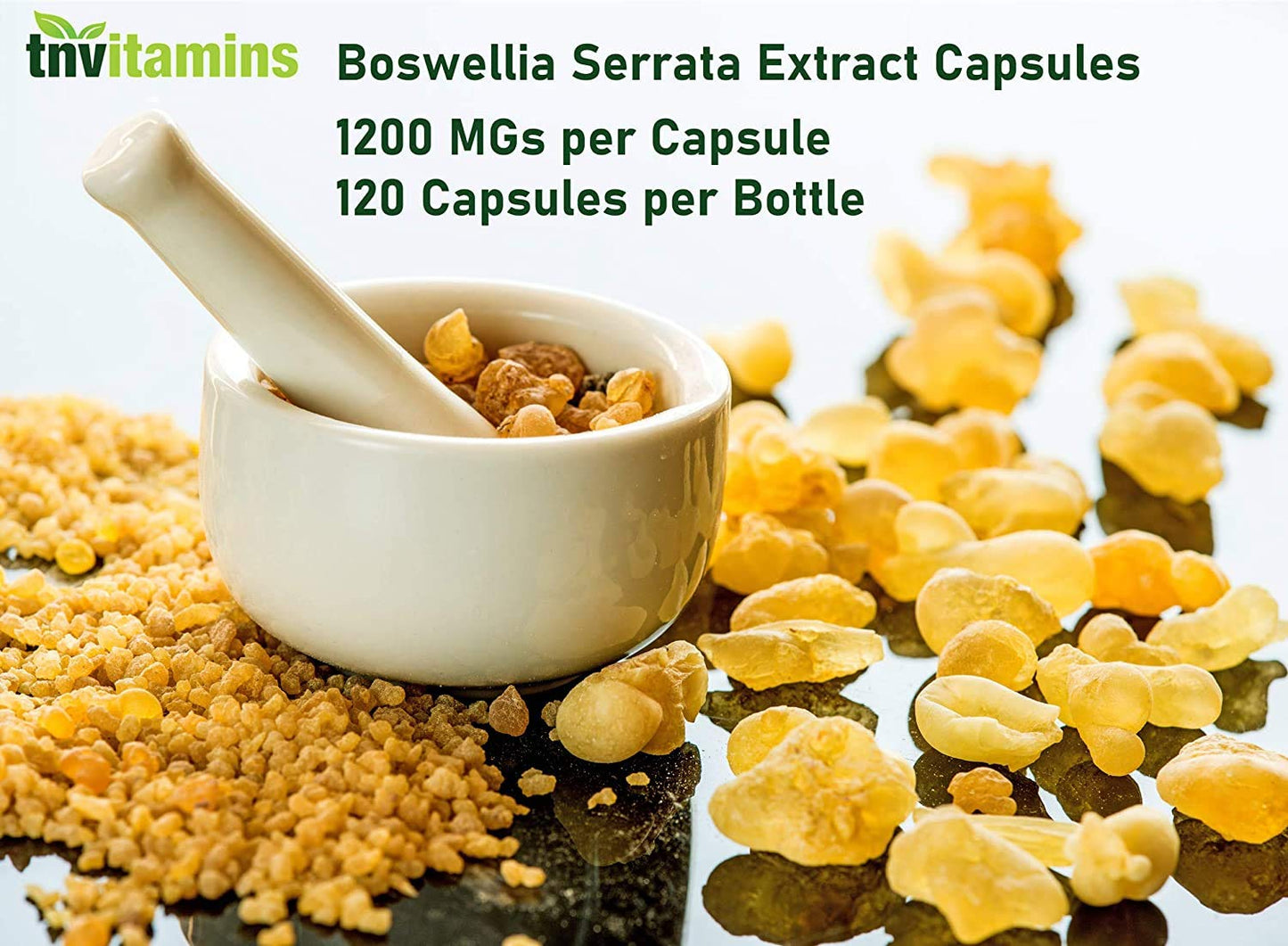 tnvitamins Boswellia Extract Capsules, 120 Count | 1,200 mg Per Capsule | 65% Boswellic Acids + 10:1 Concentrated Extract | Boswellia Serrata