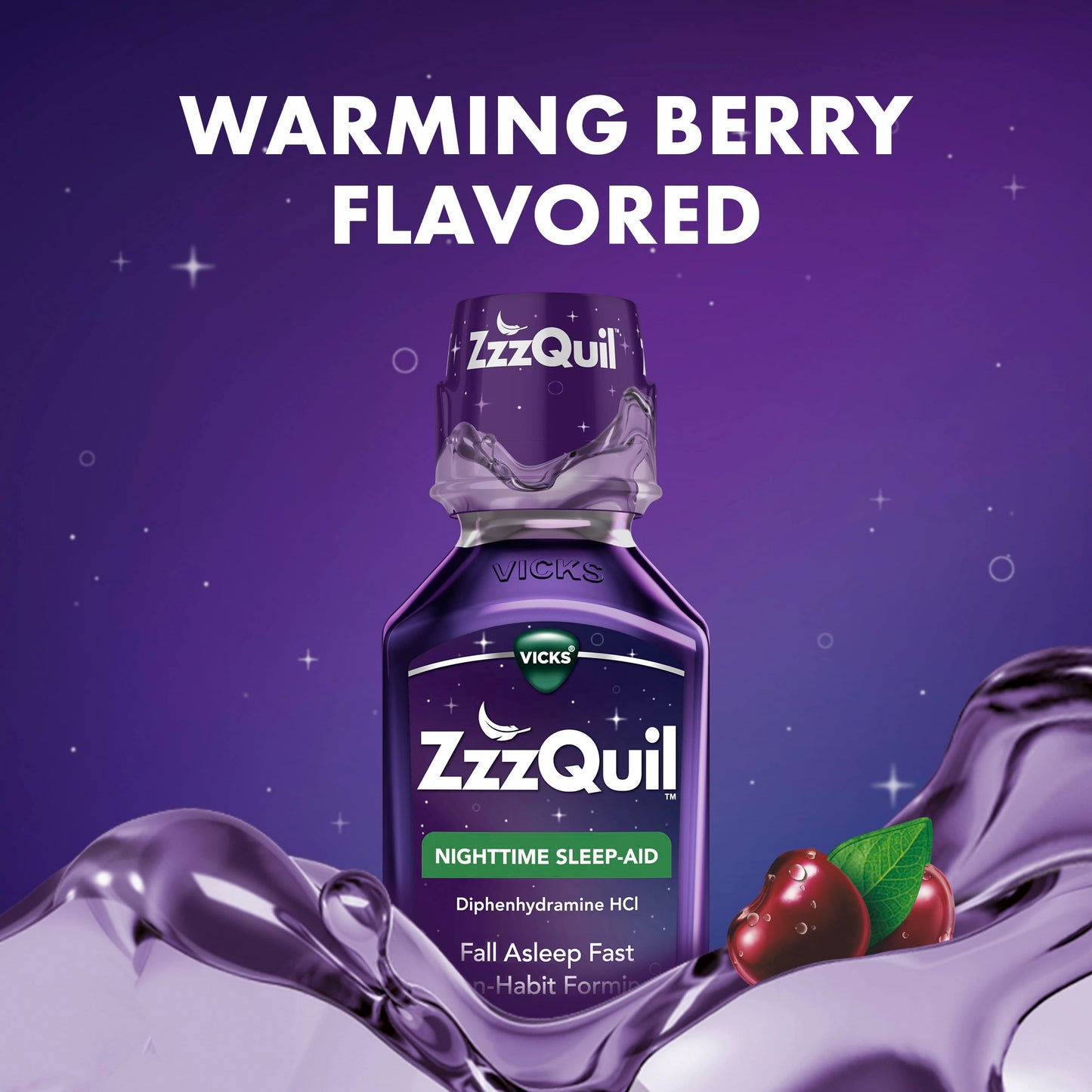 ZzzQuil, Sleep Aid, Nighttime Sleep Aid Liquid, 50 mg Diphenhydramine HCl, Fall Asleep Fast, Non-Habit Forming, Warming Berry Flavor, 12 FL OZ ZzzQuil buy supplements Au