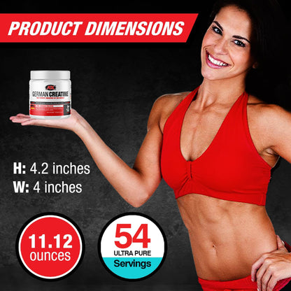 German Creatine - Micronized Creatine Monohydrate Powder, 99.99% Pure Creapure for Muscle Growth, Strength & Performance, Supports Muscle Recovery, 3rd Party Tested, Unflavored - 270g (54 Servings) German Creatine buy supplements Au